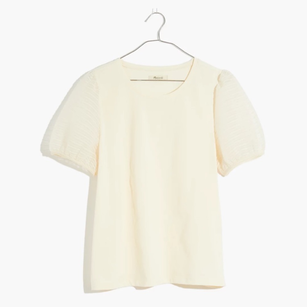 Madewell cream short sleeve top